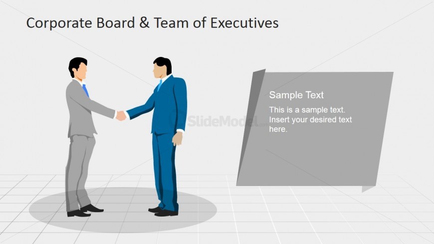 Two Executives in Handshake PowerPoint Shape