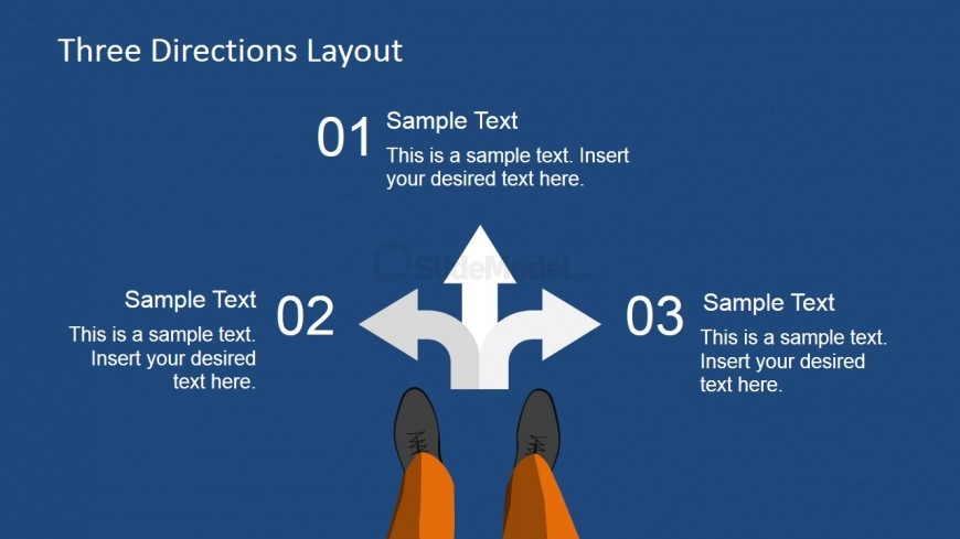 PowerPoint Arrows Pointing Left, Forwards and Right