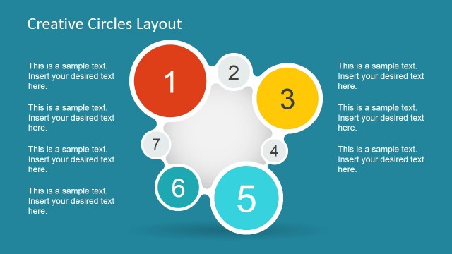 Seven Steps Circular Liquid Shapes for PowerPoint