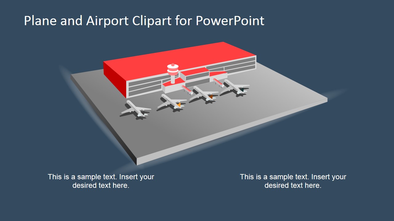 PowerPoint Shapes of Planes in an Airport