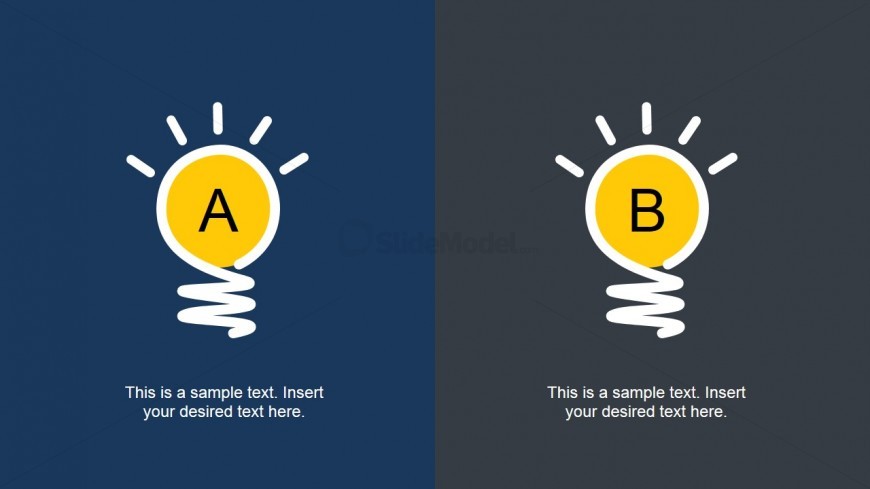 A or B Creative Slide to Present Opposing Ideas
