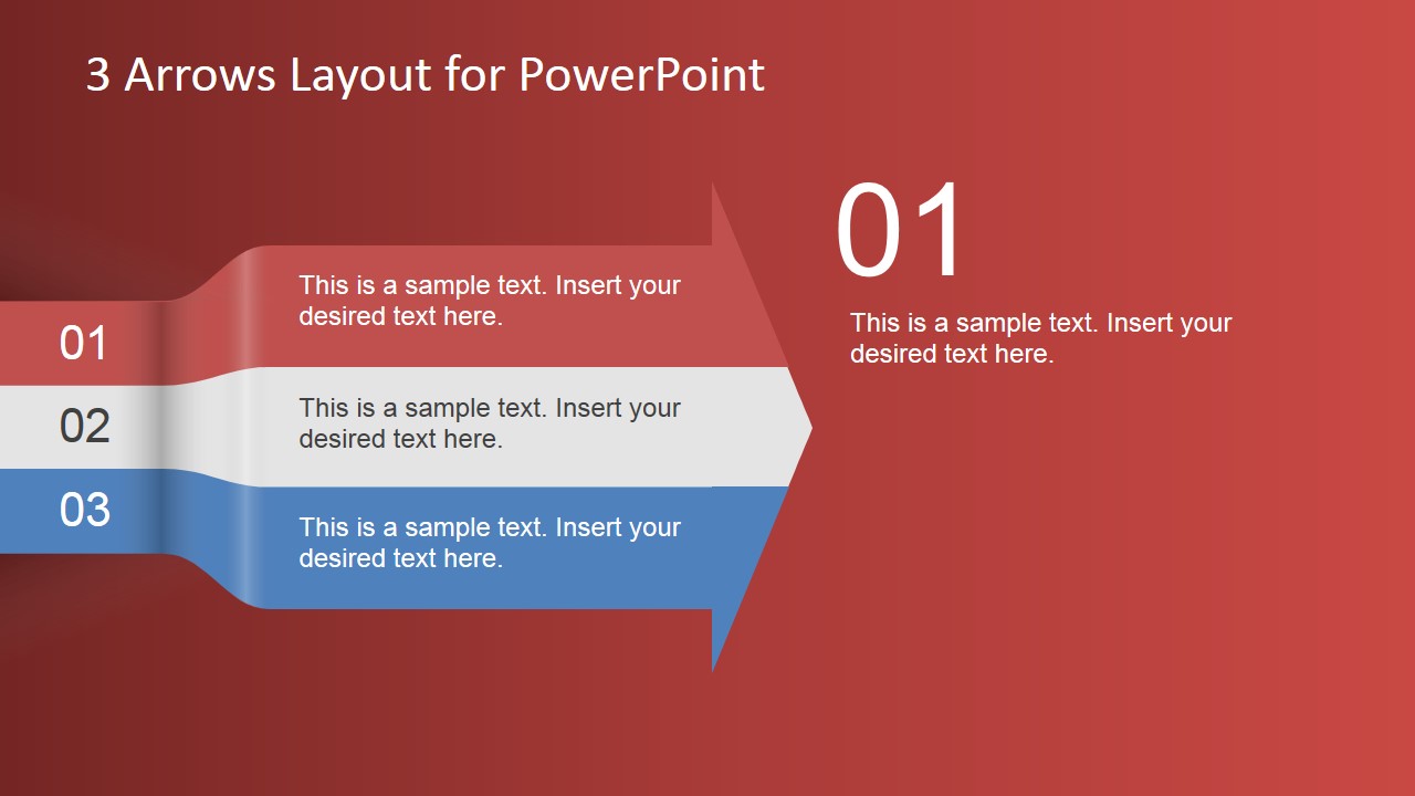 3 Arrows Text Layout Template for PowerPoint - SlideModel