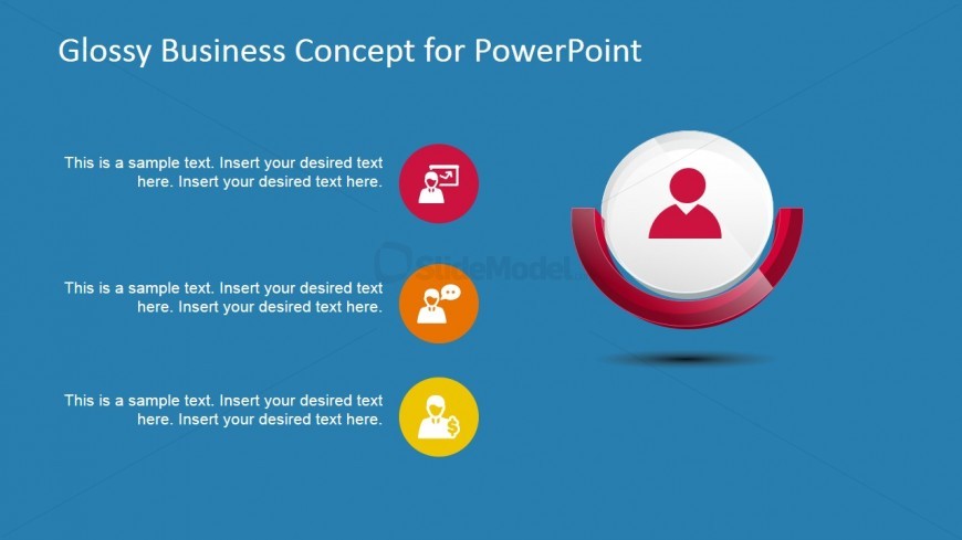 Red Business 3D Glossy Concept for PowerPoint