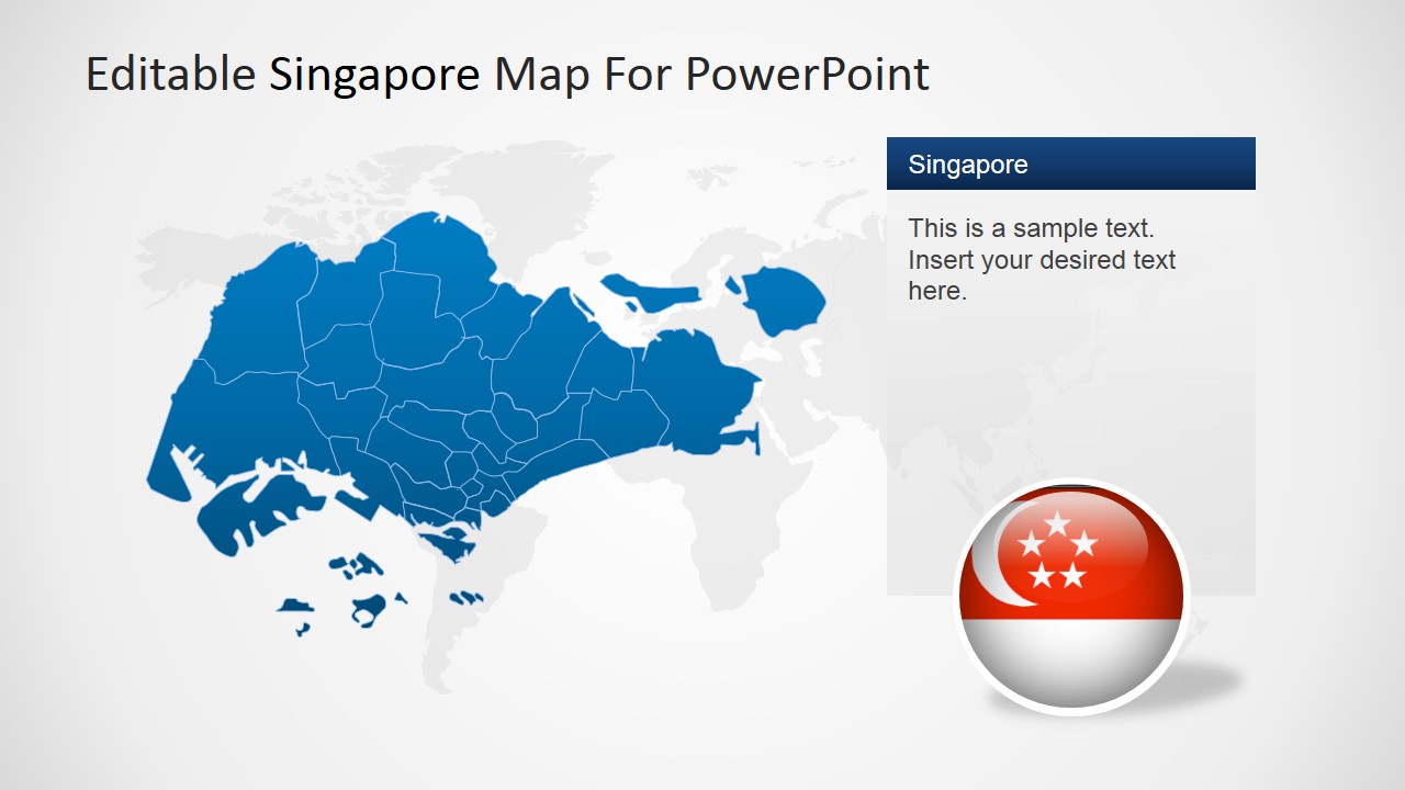 Republic of Singapore Political Map for PowerPoint