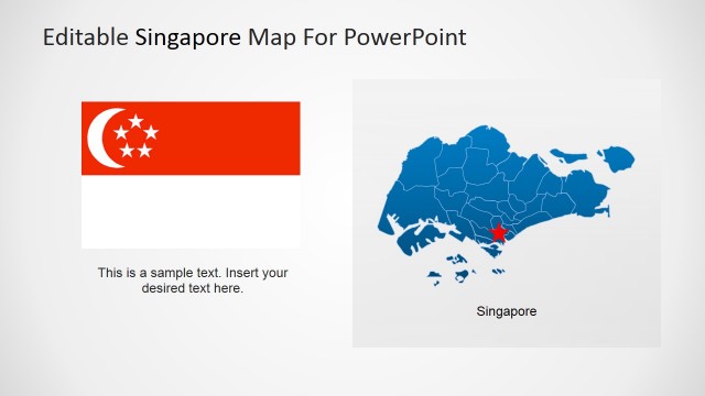 Singapore Flag and Map for PowerPoint