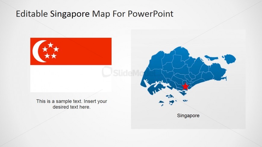 PowerPoint Maps and Flag Icon of the Republic of Singapore