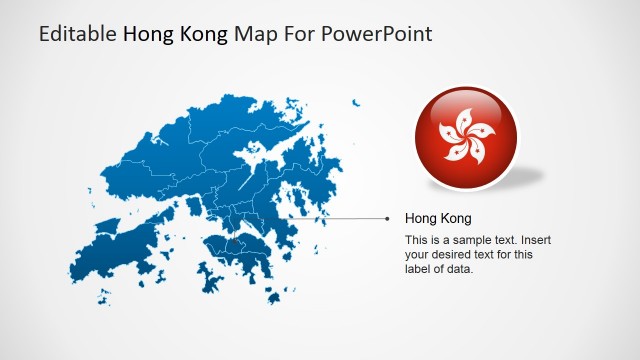 Hong Kong Clipart Badge featuring PowerPoint Map