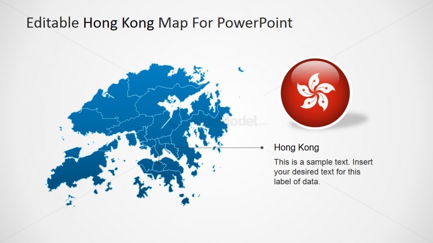 Map marked by Arrow Highlighting Hong Kong Island