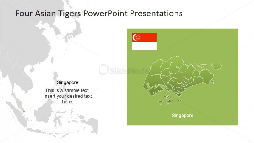 PowerPoint Map of Singapore and Southeast Asia