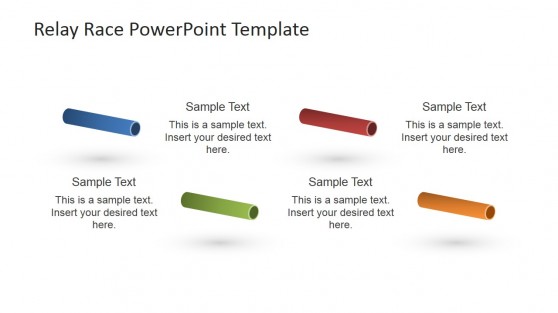 Multi-Colored Batons PowerPoint Icons