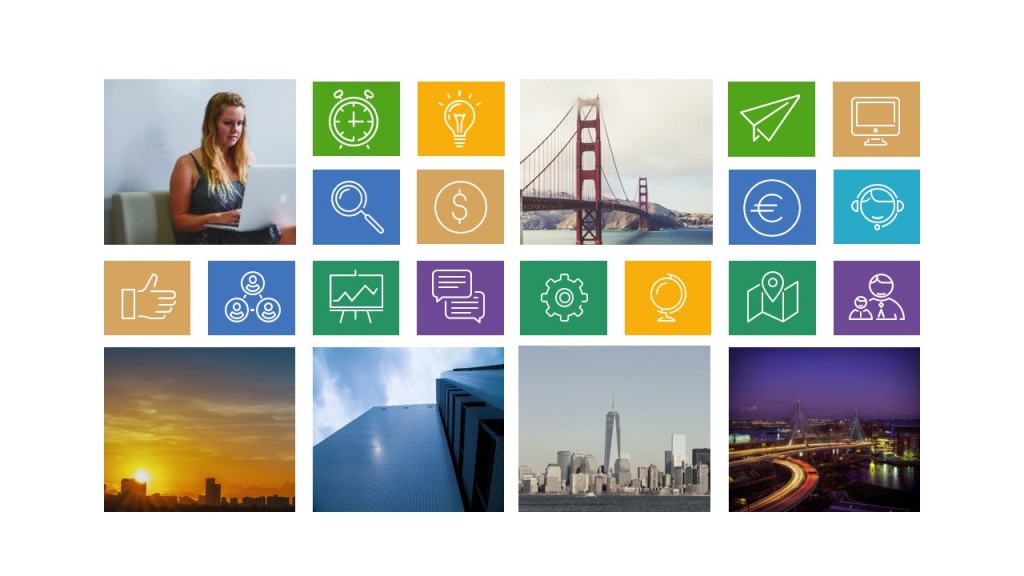 Four Main Columns and Three Rows Tiles Layout - SlideModel