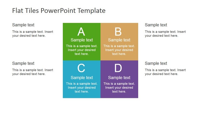 Four Quadrants Multi-coloured Tiles for PowerPoint