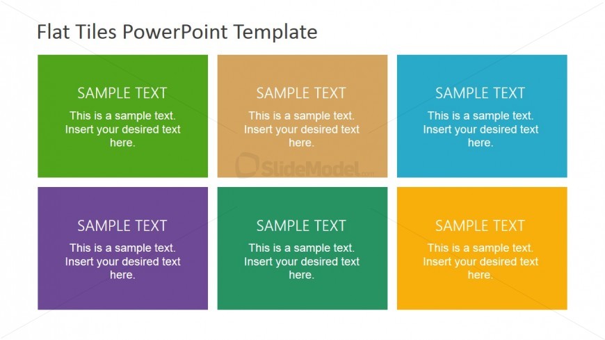 Six Multi-Coloured Tiles for PowerPoint