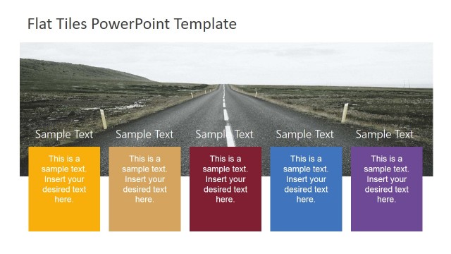 Five Column Horizontal Tiles with Overlapped Background Image