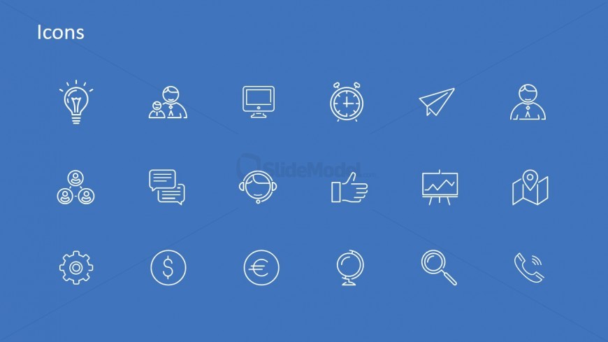 Generic Icons with Blue Backdrop