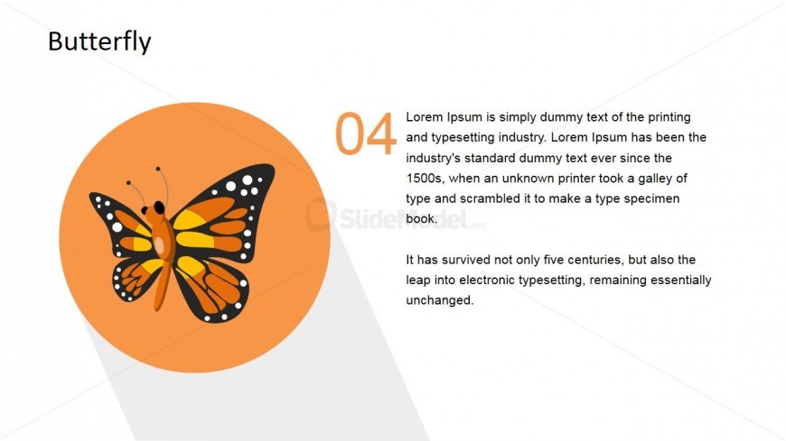 Monarch Butterfly Business Metaphor PowerPoint Template