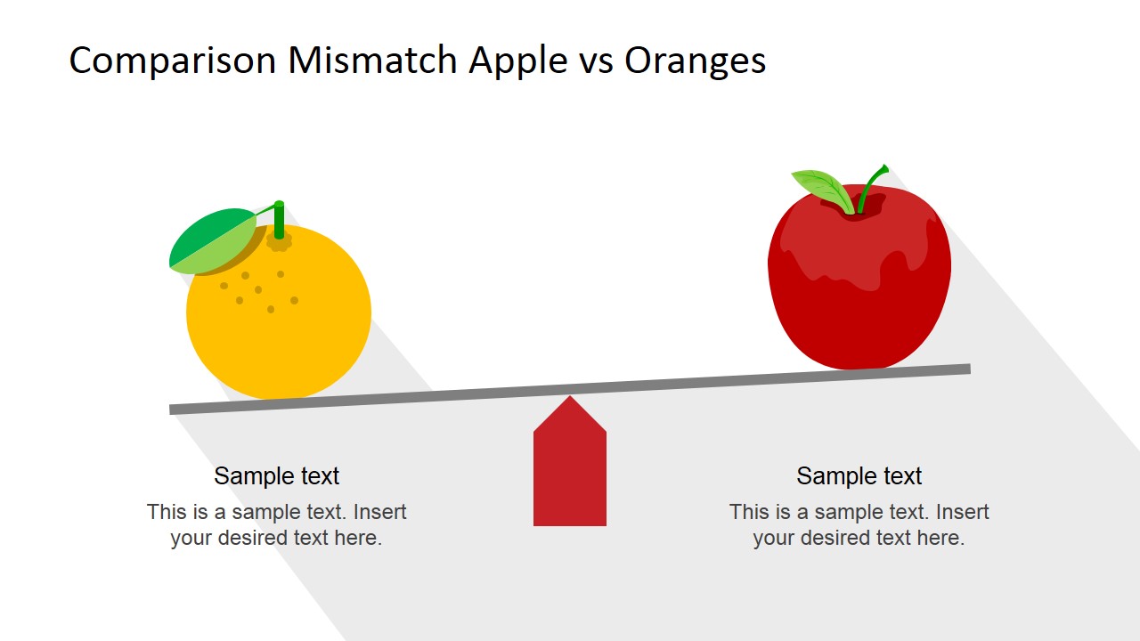 Compare Apples and Oranges Clipart SlideModel