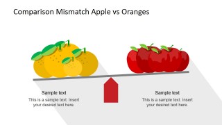 Group of Oranges and Apples Compared in Scale for PowerPoint