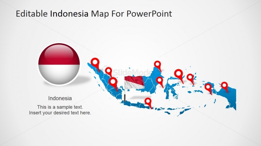 Flag Icon of Indonesia and PowerPoint Map