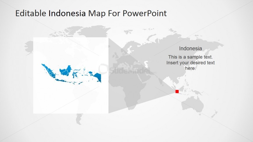 PowerPoint Magnified Indonesia Map in the World