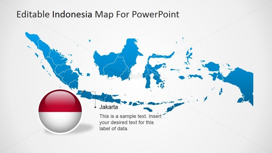 PowerPoint Map of Indonesia with Jakarta Text