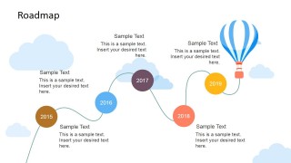 Flying Timeline Template Design for PowerPoint with Balloon