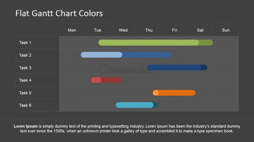 PowerPoint Gantt Chart with Tasks in Different Colors