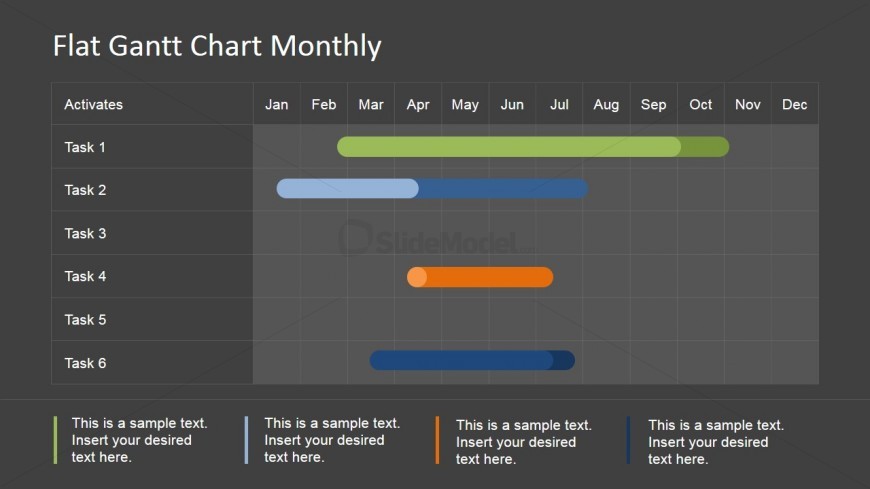 Gantt Chart Monthly Plan for PowerPoint