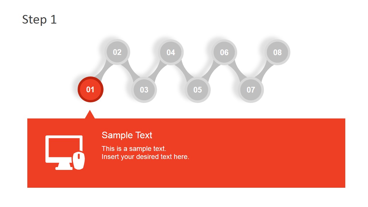 8 Steps Zig Zag Diagram Template for PowerPoint - SlideModel