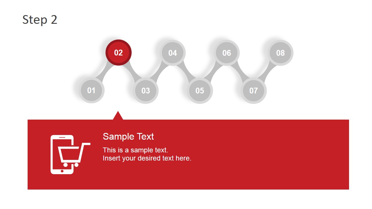 8 Steps Zig Zag Diagram Template for PowerPoint SlideModel