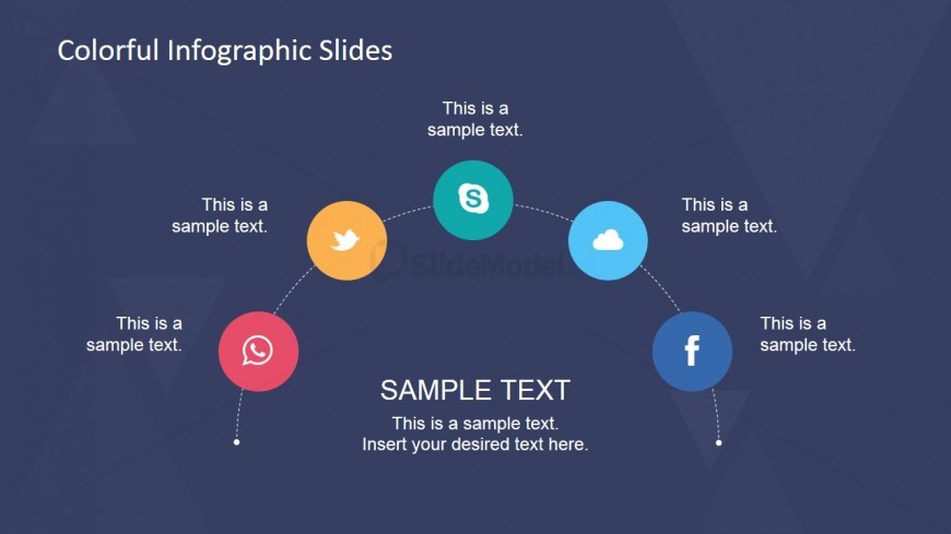Semicircle Concept Design for PowerPoint with Social Icons