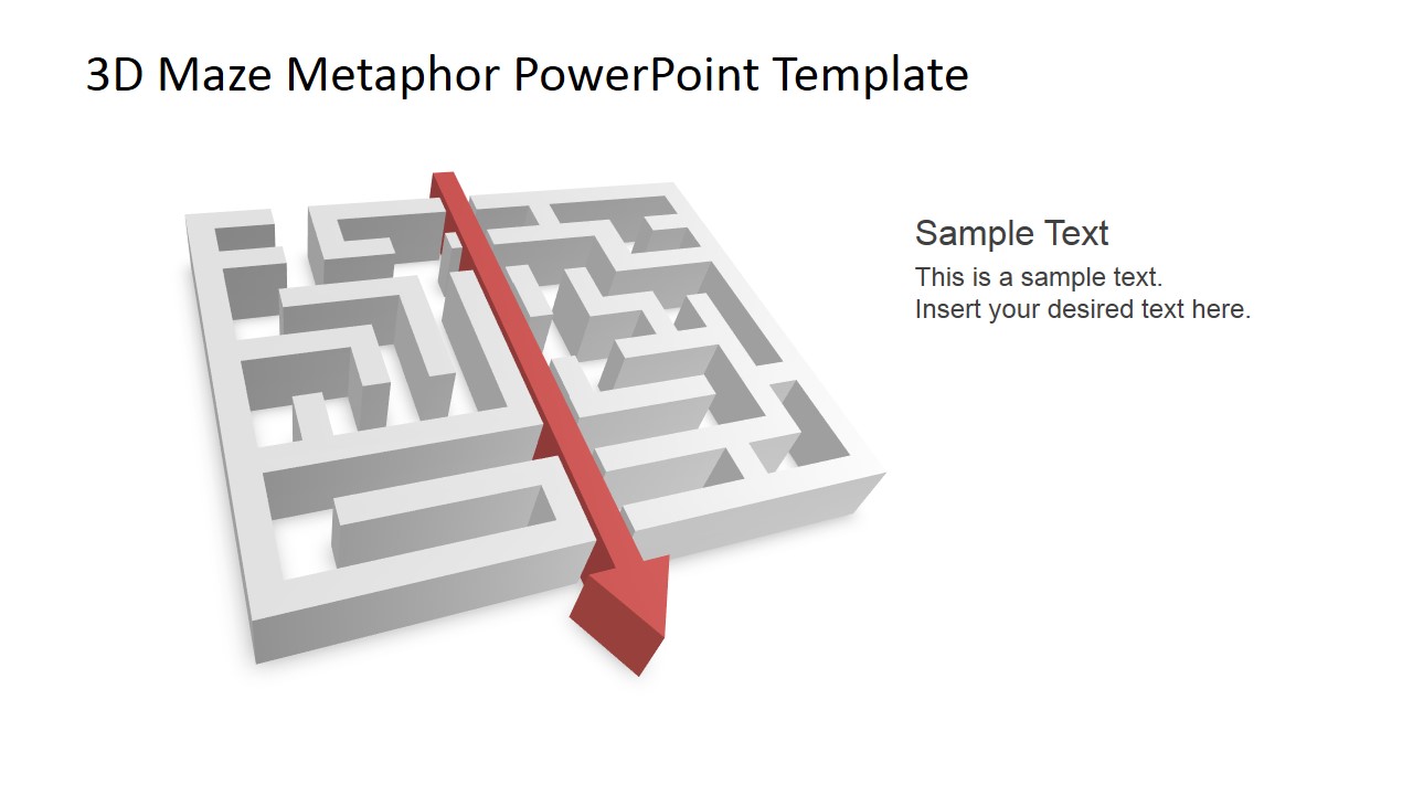 3D Maze Metaphor PowerPoint Template SlideModel
