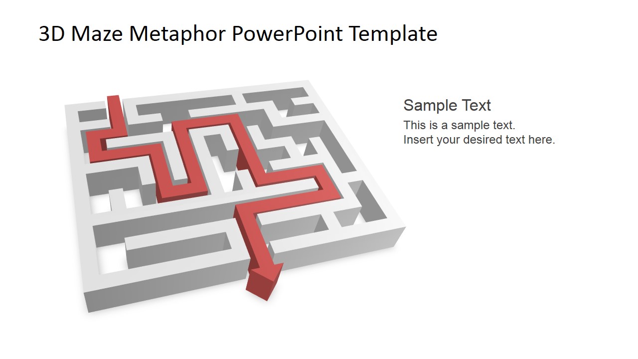 3D Maze Metaphor PowerPoint Template - SlideModel