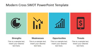 Horizontal Flat SWOT PowerPoint Slide Layout