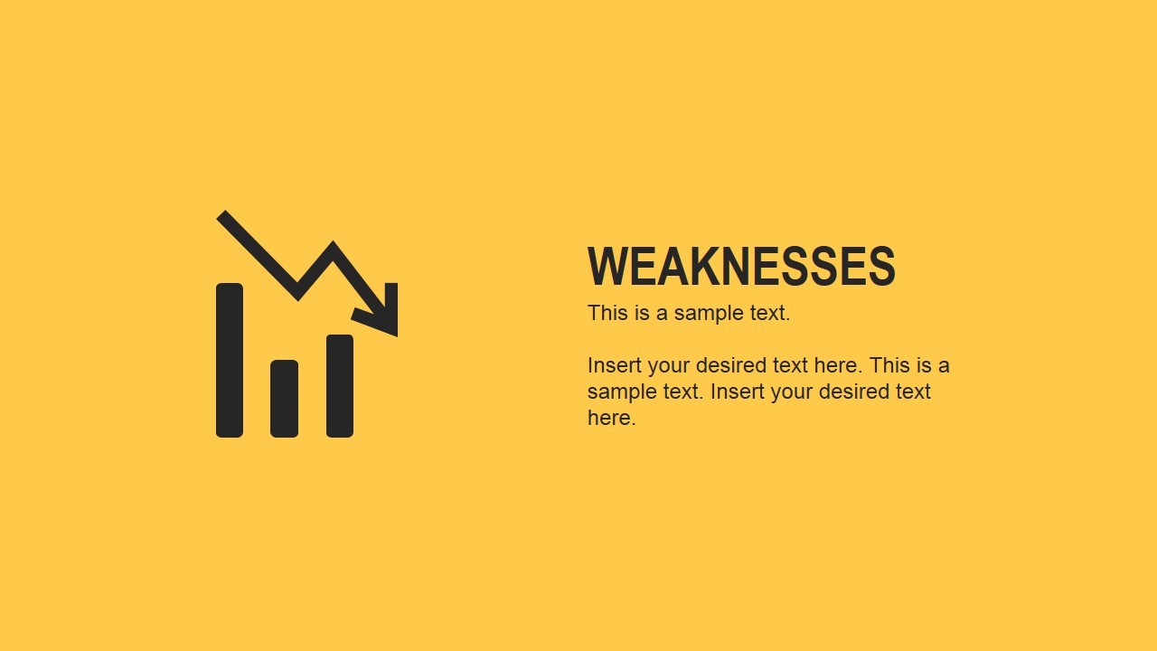 Flat Weaknesses Slide for PowerPoint