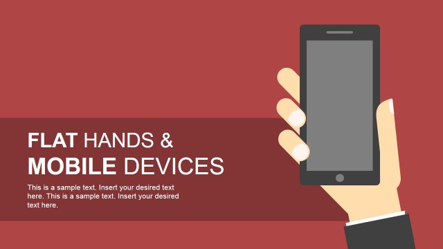 Flat Hand Shapes & Mobile Devices for PowerPoint
