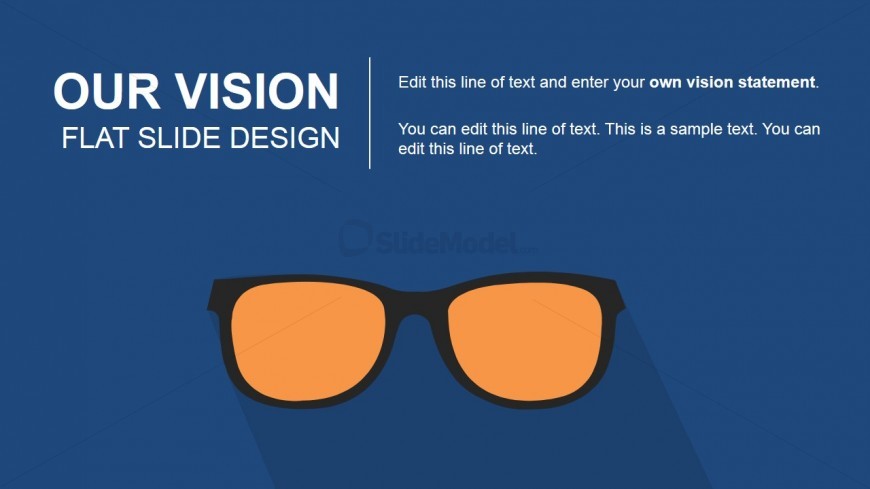 Our Vision Slide Design with Flat Frame Lens Illustration