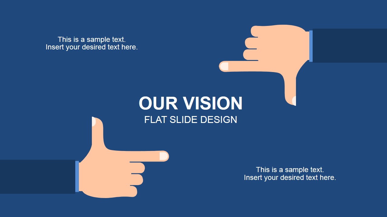 Flat Framing Hands Vision in PowerPoint