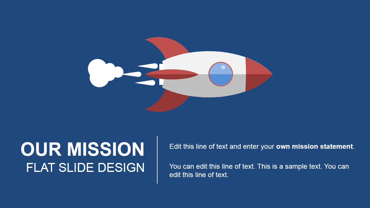 Our Mission Flat Spaceship Illustration