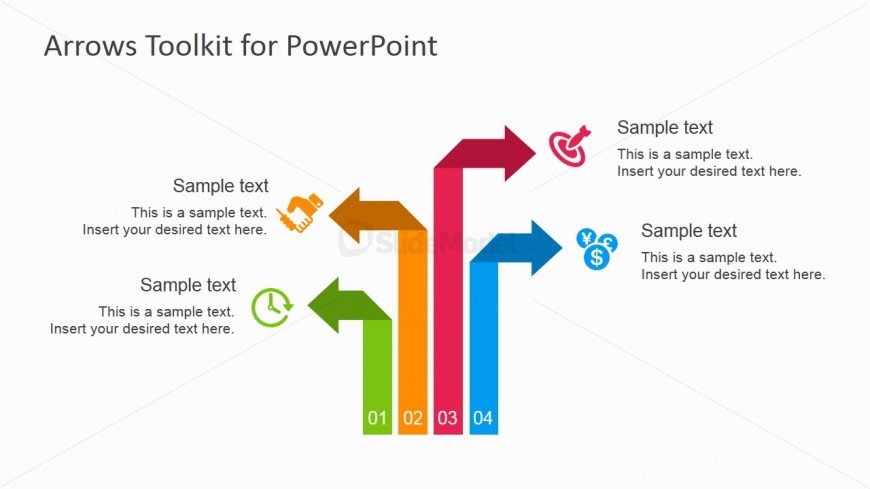 Multiple Colorful Arrows Design for PowerPoint