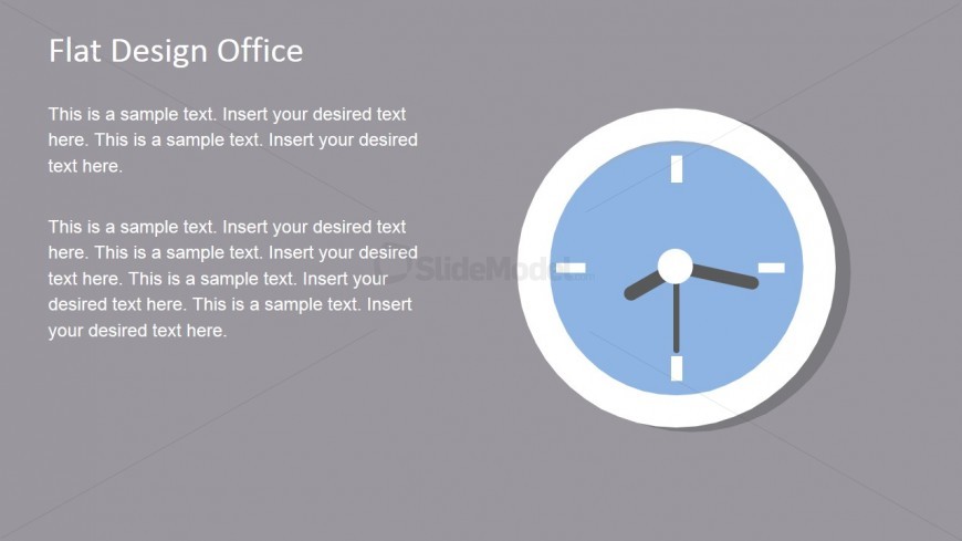 Flat Analog Clock Shape for PowerPoint