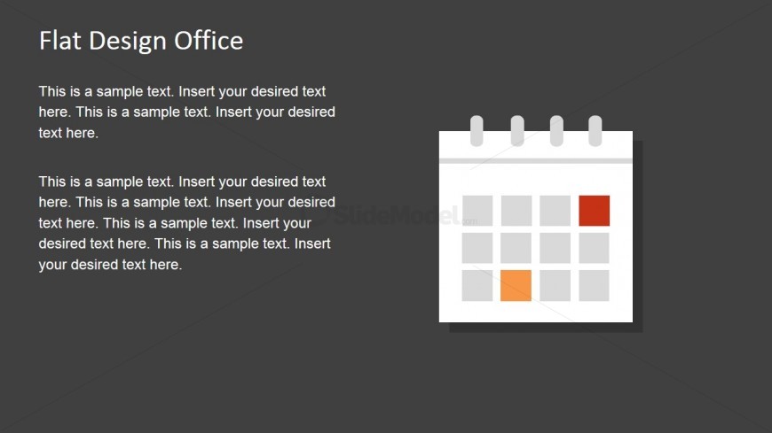 Flat Calendar Shape for PowerPoint