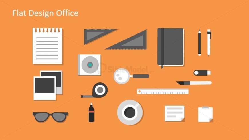 Flat Office Kit Vectors for PowerPoint