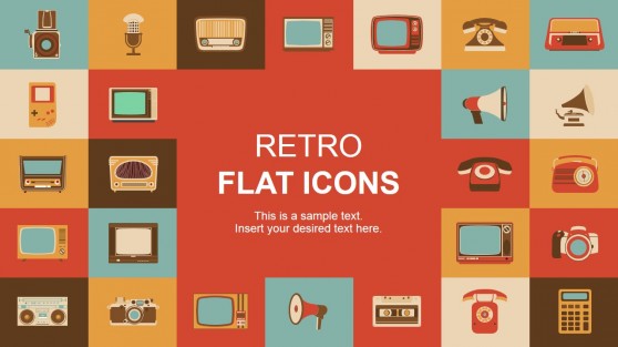 Retro Flat PowerPoint Icons