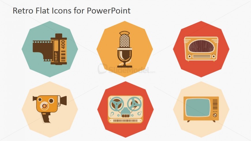Technology Devices of the Eighties PowerPoint Icons