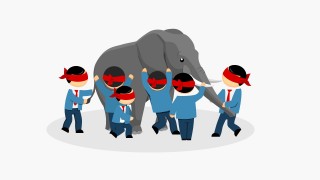 Elephant and Blind-Folded Men PowerPoint Shapes
