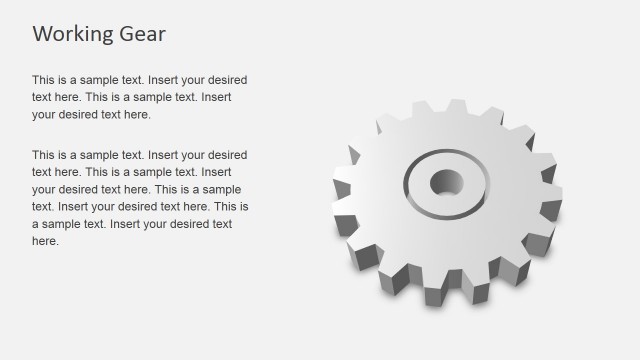 Simple 3D Gear Illustration for PowerPoint