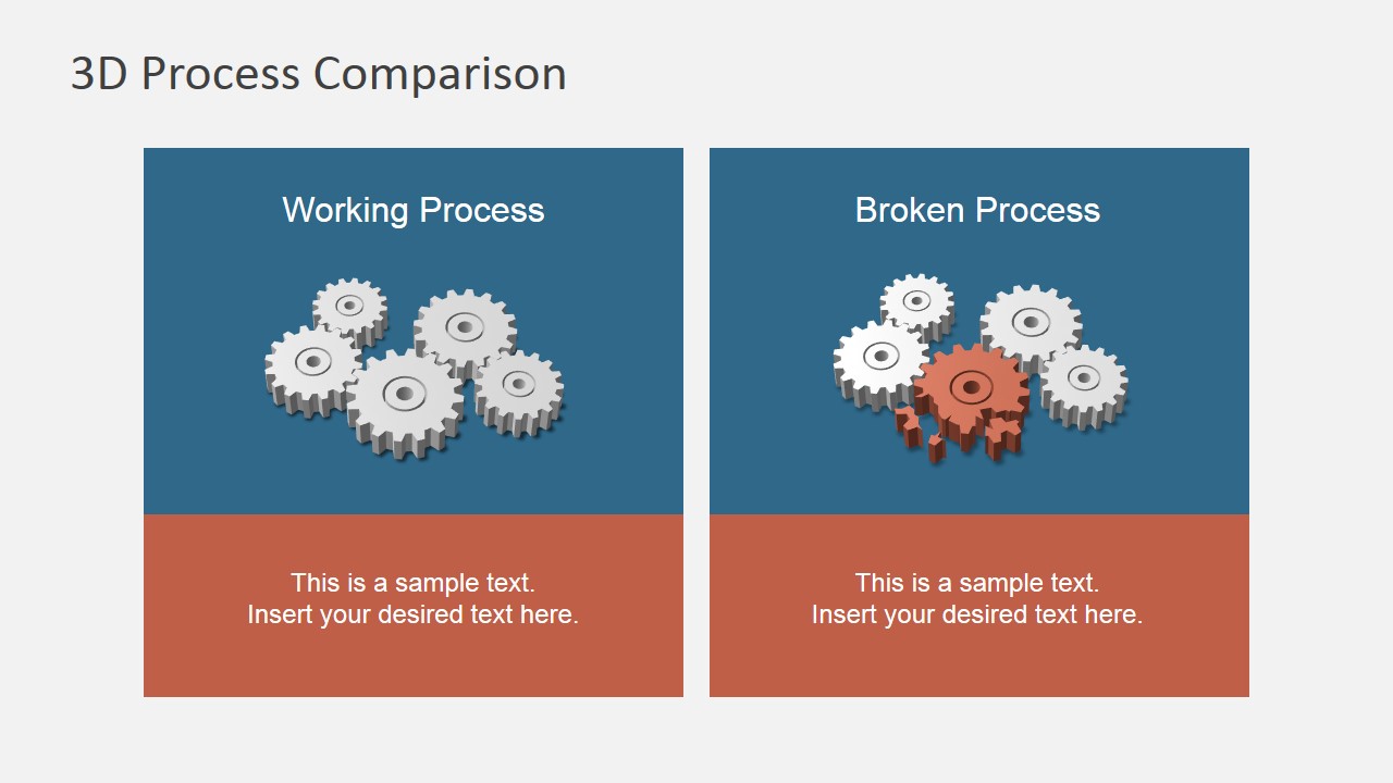 Contrast - Intact vs. Broken Gears 3D Infographics