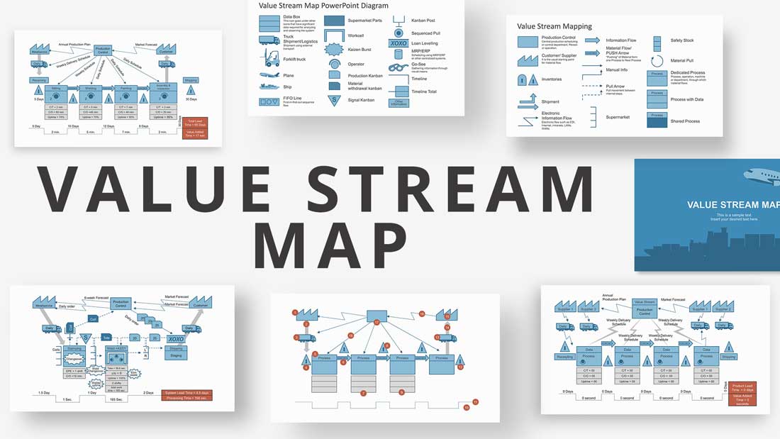Value Stream Map PowerPoint Diagrams