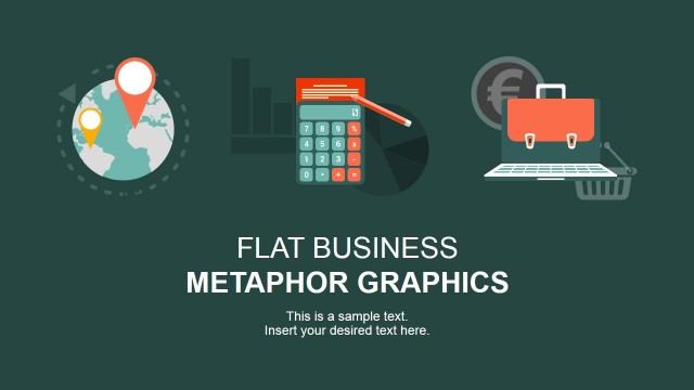 Flat PowerPoint Icons Targeting Calculator and E-Business